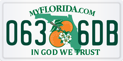 FL license plate 0636DB
