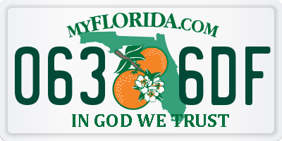 FL license plate 0636DF