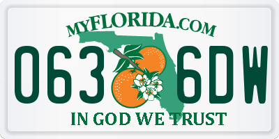 FL license plate 0636DW