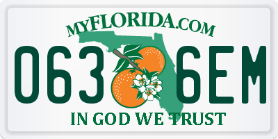 FL license plate 0636EM