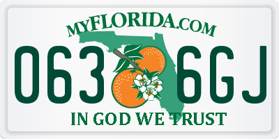 FL license plate 0636GJ