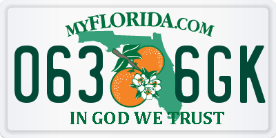 FL license plate 0636GK
