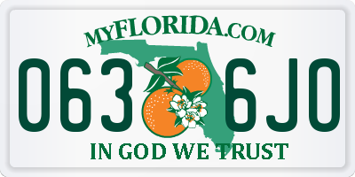 FL license plate 0636JO