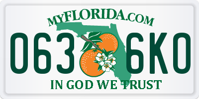 FL license plate 0636KO
