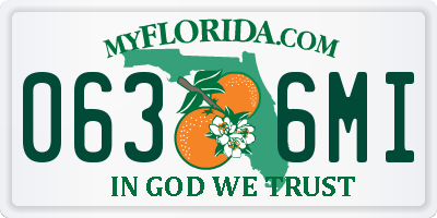 FL license plate 0636MI