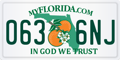 FL license plate 0636NJ
