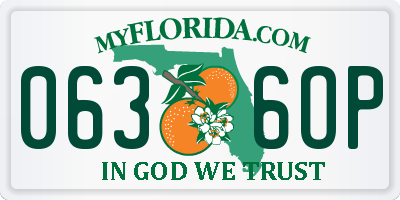 FL license plate 0636OP