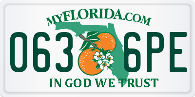 FL license plate 0636PE