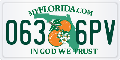FL license plate 0636PV