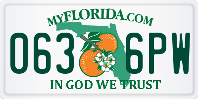 FL license plate 0636PW