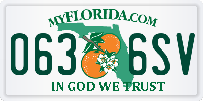 FL license plate 0636SV