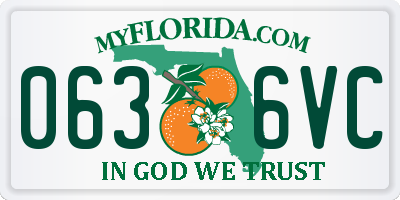 FL license plate 0636VC