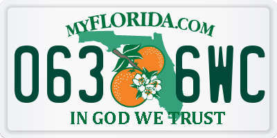 FL license plate 0636WC