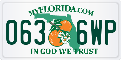 FL license plate 0636WP