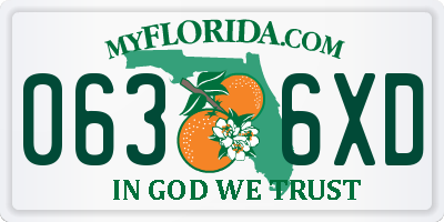 FL license plate 0636XD