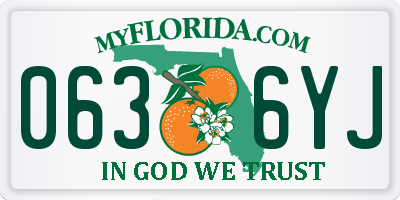 FL license plate 0636YJ