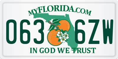 FL license plate 0636ZW