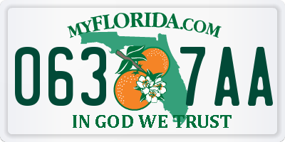FL license plate 0637AA