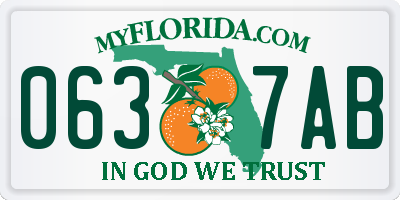 FL license plate 0637AB