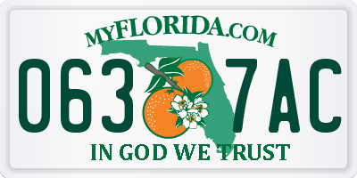FL license plate 0637AC