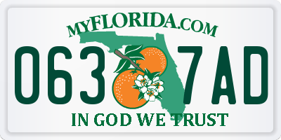 FL license plate 0637AD