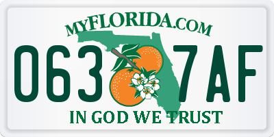 FL license plate 0637AF