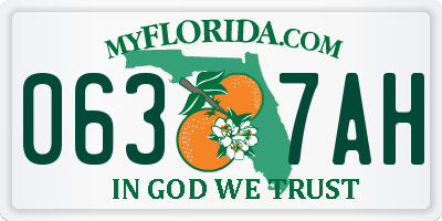FL license plate 0637AH