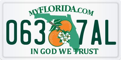 FL license plate 0637AL