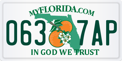 FL license plate 0637AP