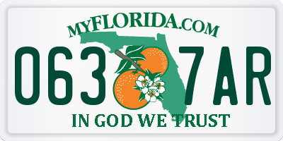 FL license plate 0637AR