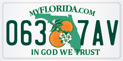 FL license plate 0637AV