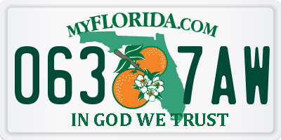 FL license plate 0637AW