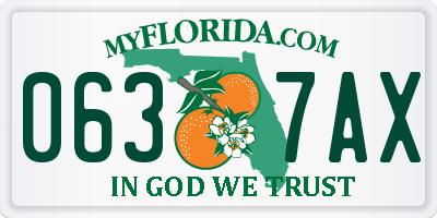 FL license plate 0637AX