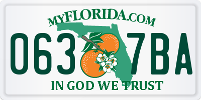 FL license plate 0637BA