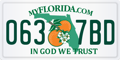 FL license plate 0637BD