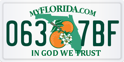 FL license plate 0637BF