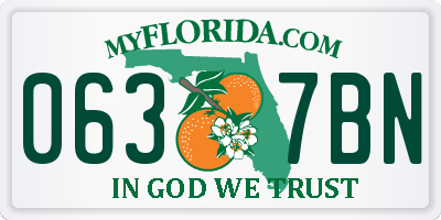 FL license plate 0637BN