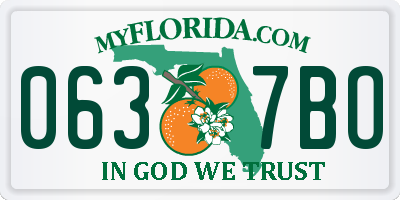 FL license plate 0637BO