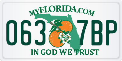 FL license plate 0637BP