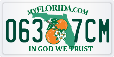 FL license plate 0637CM