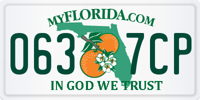 FL license plate 0637CP
