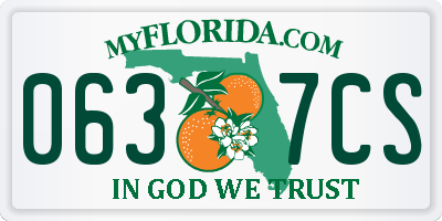 FL license plate 0637CS