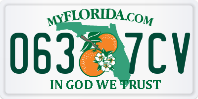 FL license plate 0637CV