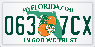 FL license plate 0637CX