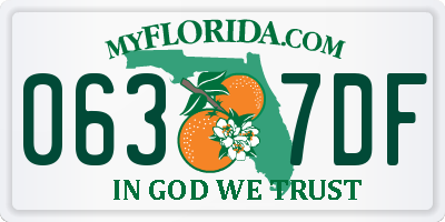 FL license plate 0637DF