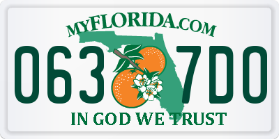 FL license plate 0637DO