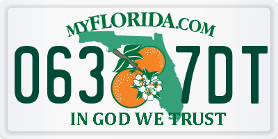 FL license plate 0637DT