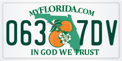 FL license plate 0637DV