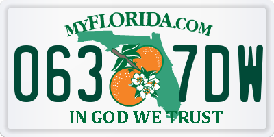 FL license plate 0637DW