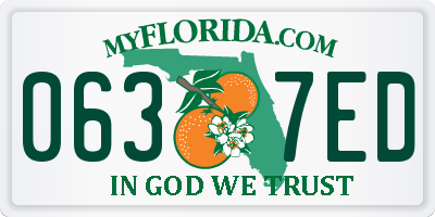 FL license plate 0637ED